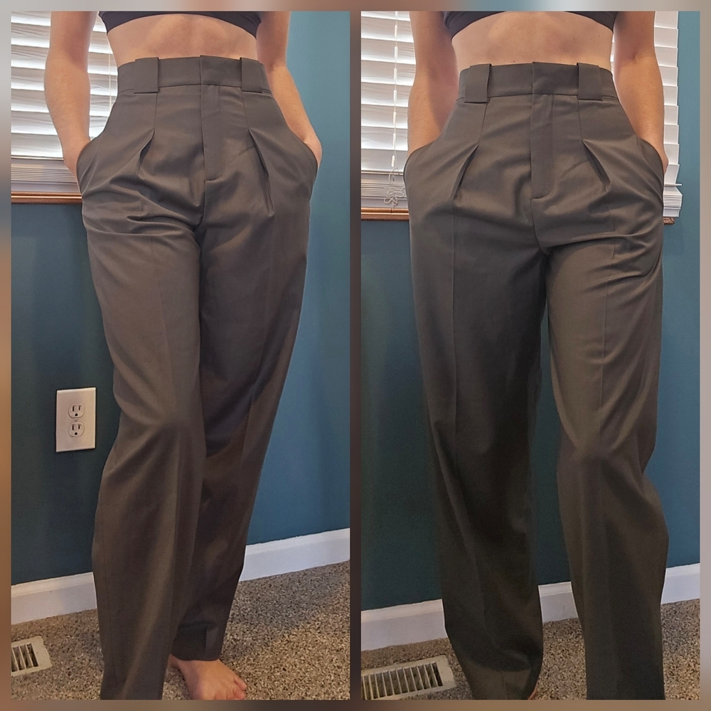 Zara High-Waisted Gray Trousers
